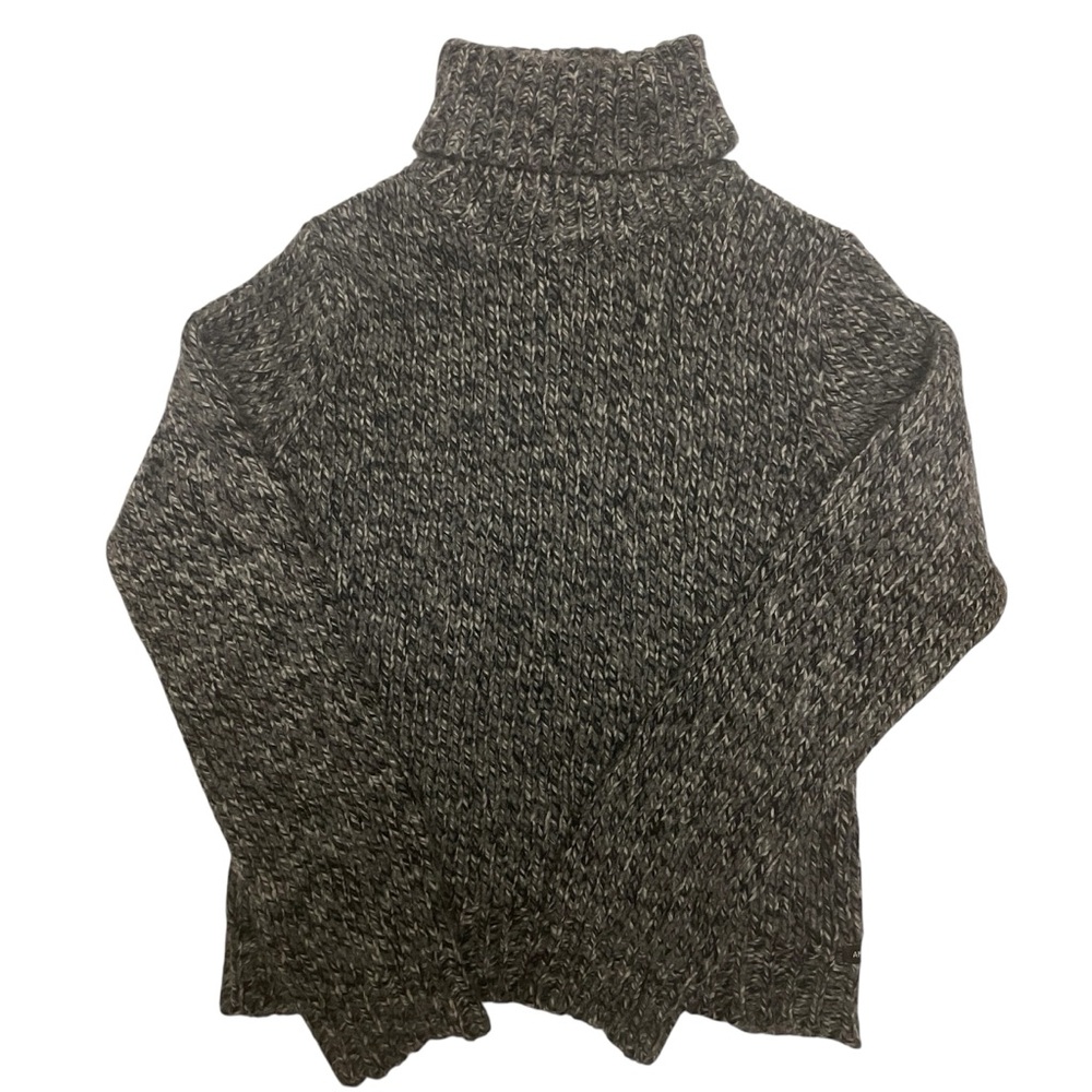 American Eagle Women’s Marbled Black Gray Turtleneck Sweater Wool Angora Size S